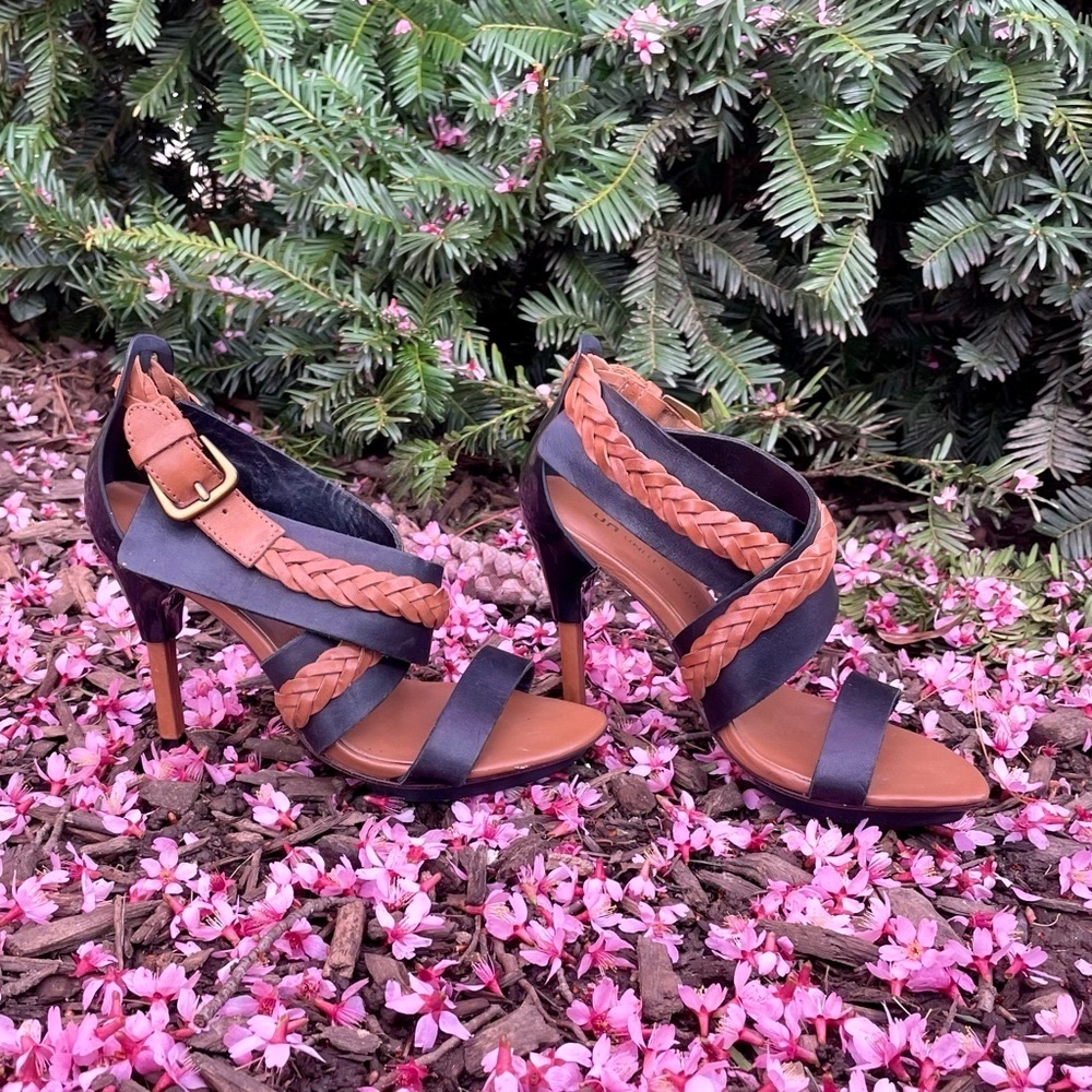 United Nude Black and Brown Strappy Stiletto Heels size 36 (US 7)